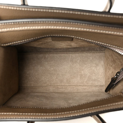 Celine Drummed Calfskin Nano Luggage Souris 5 of 11