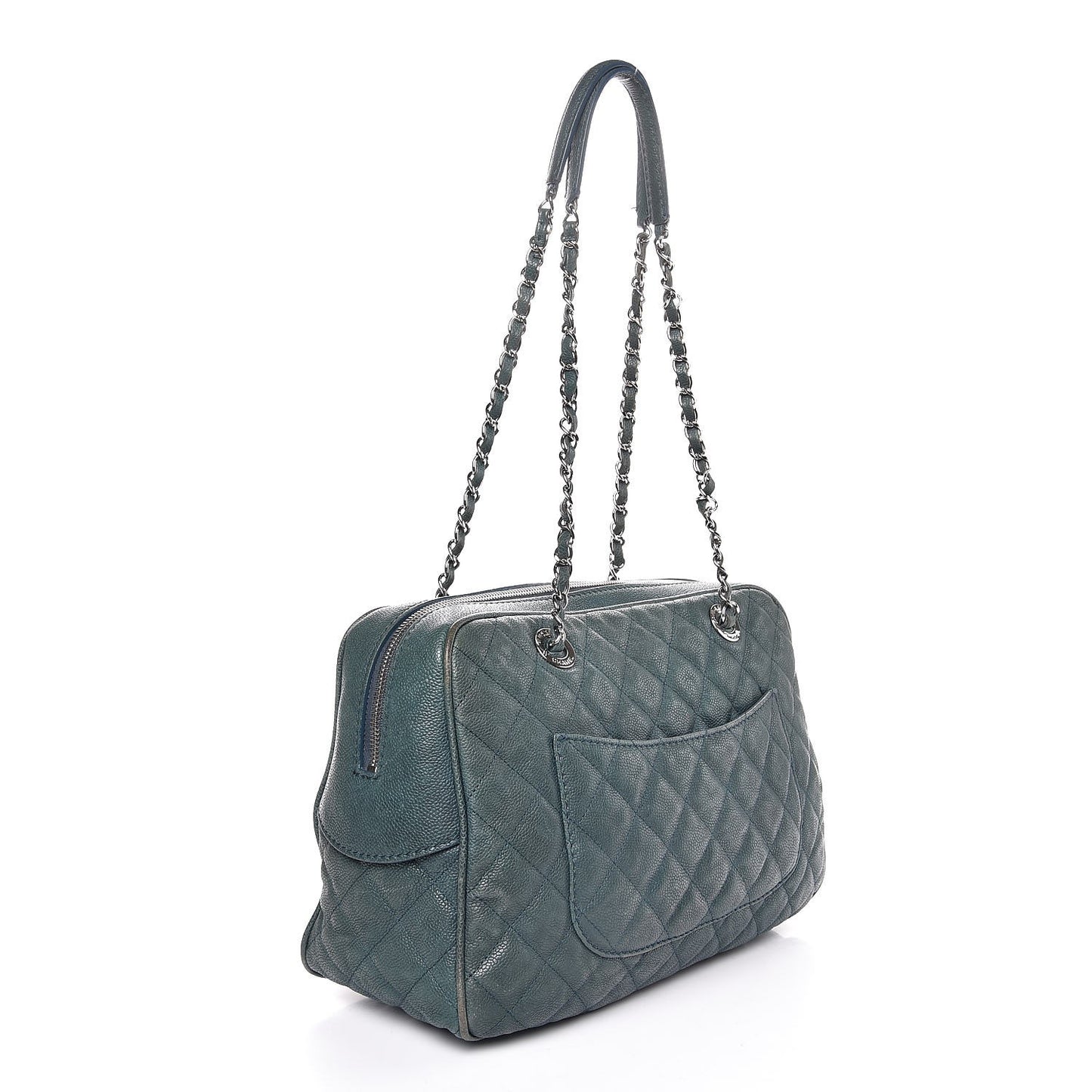 Caviar Quilted Large Paradoxal Camera Case Turquoise