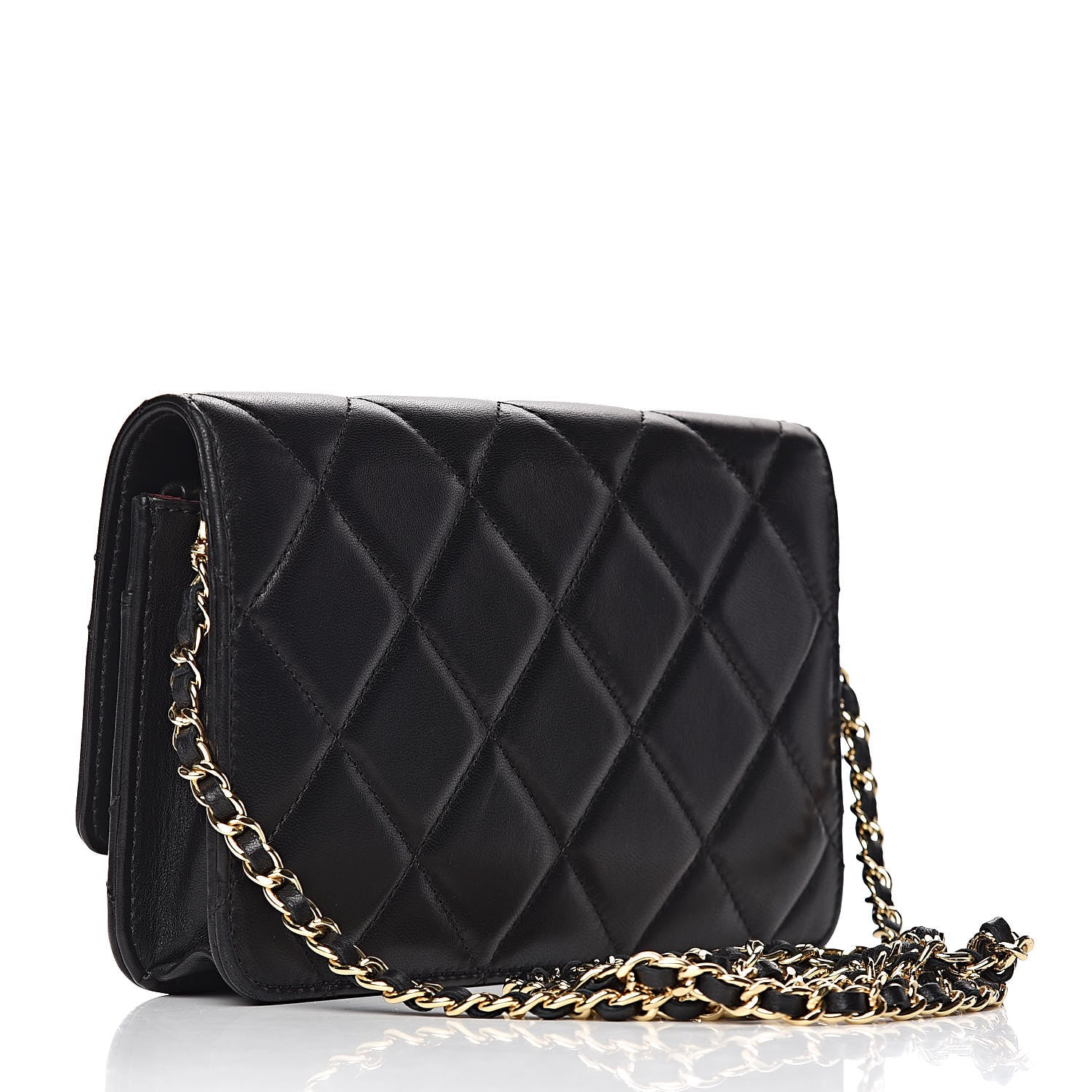 Chanel Lambskin Quilted Golden Class Wallet on Chain WOC Black 3 of 16