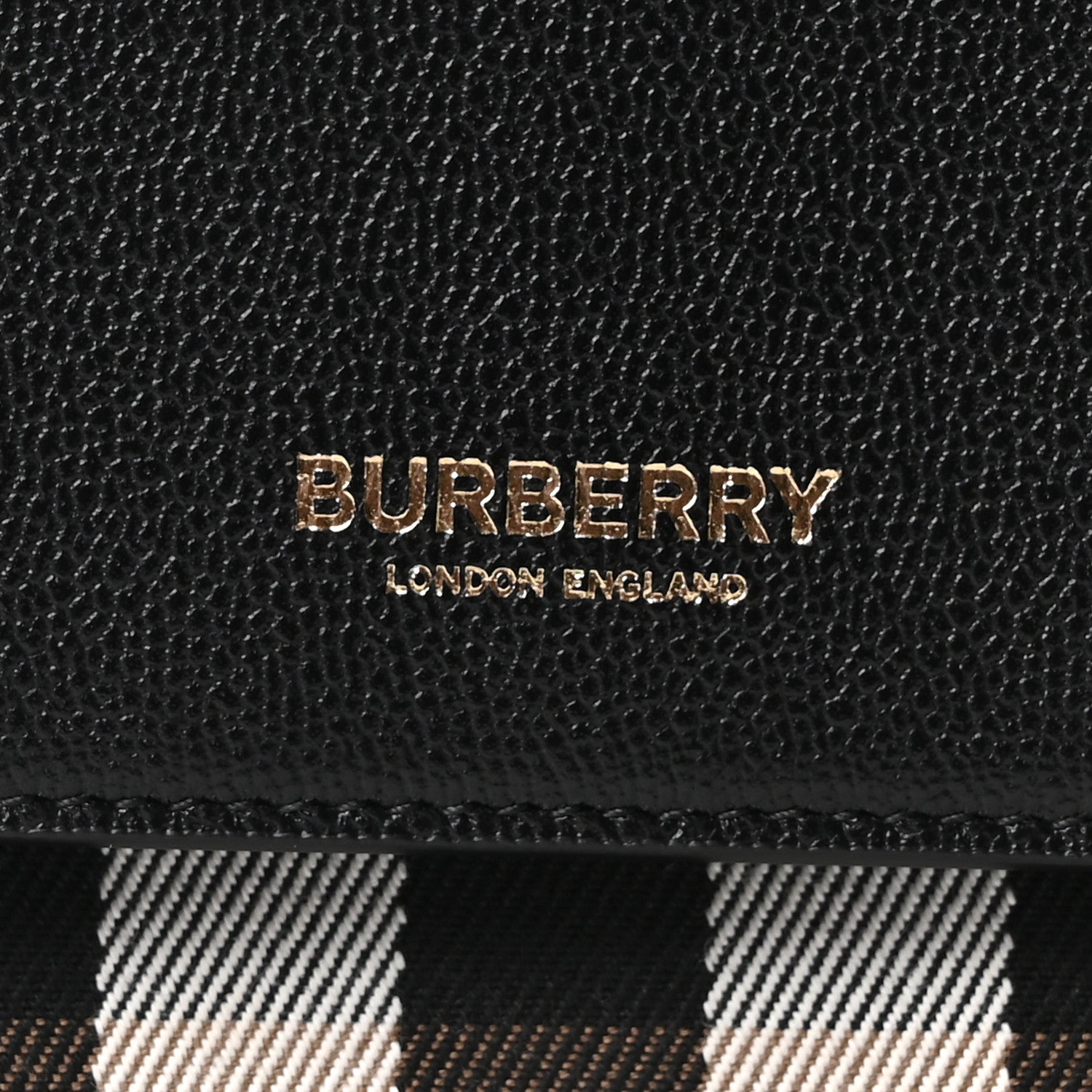 Burberry Derby Calfskin House Check Mackford Crossbody Bag Black 8 of 10