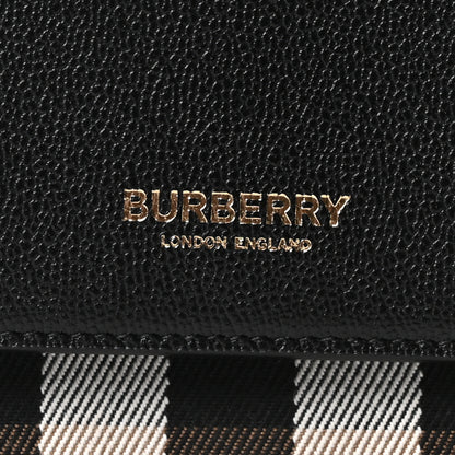 Burberry Derby Calfskin House Check Mackford Crossbody Bag Black 8 of 10