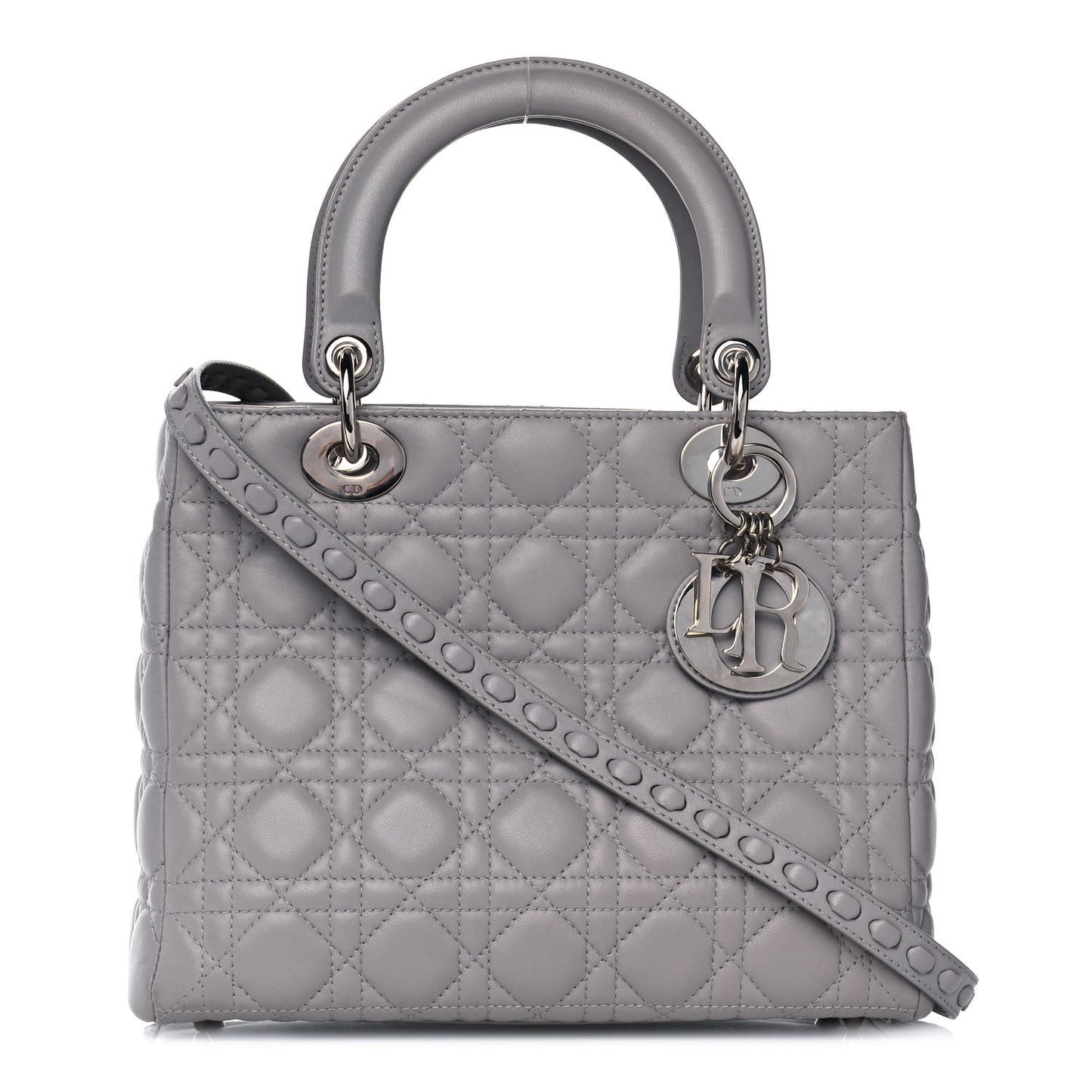 Lambskin Cannage Medium Lady Dior Grey