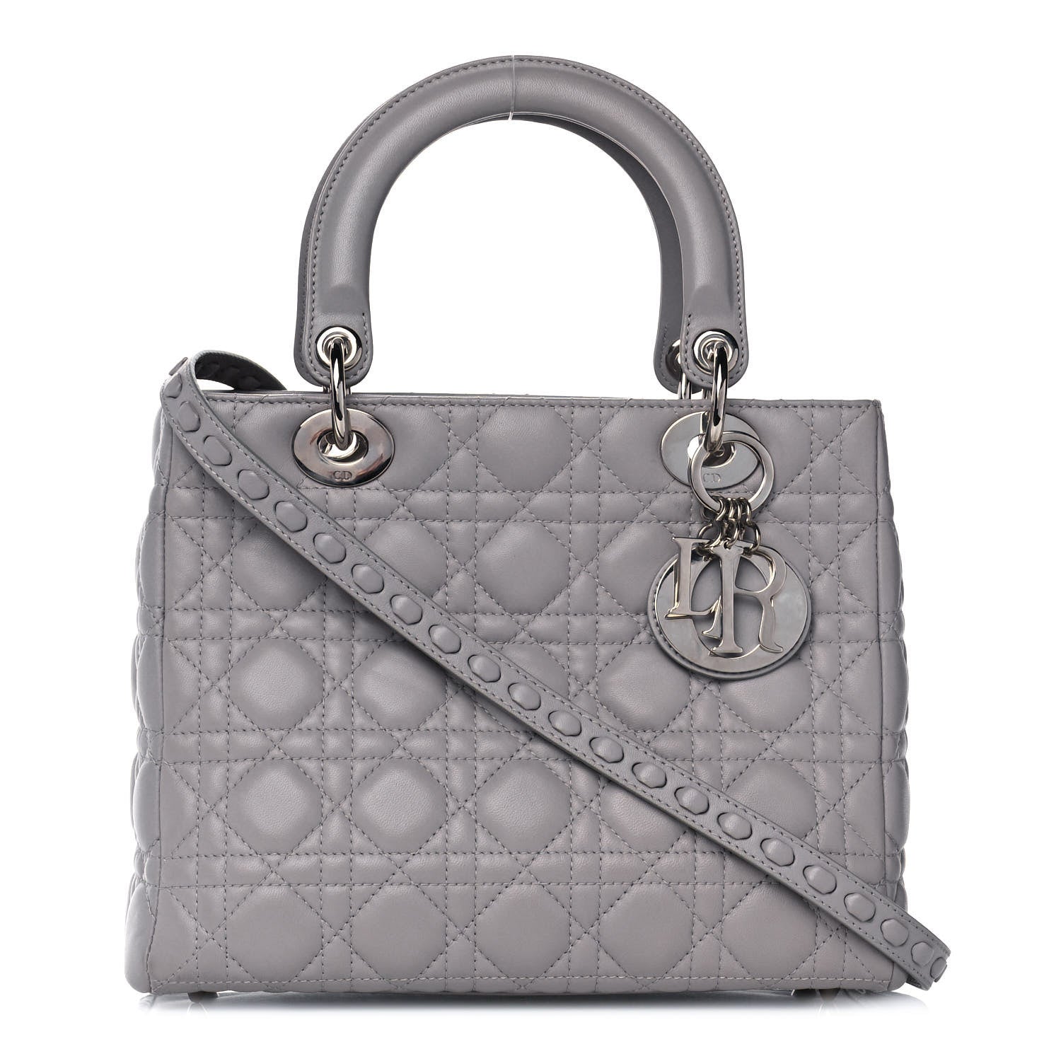 Christian Dior Lambskin Cannage Medium Lady Dior Grey 1 of 10