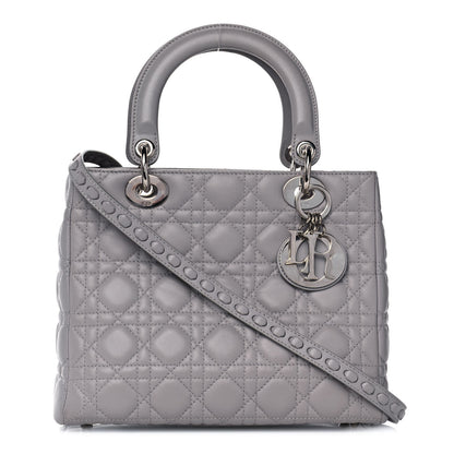 Christian Dior Lambskin Cannage Medium Lady Dior Grey 1 of 10