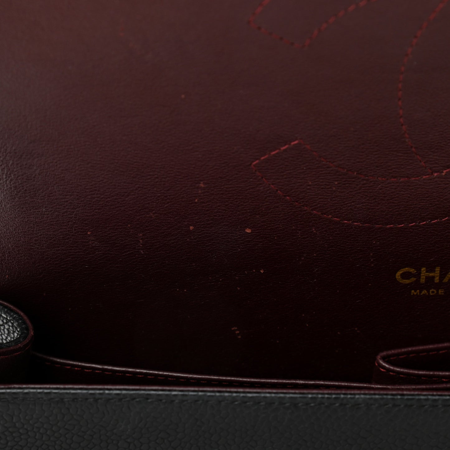 Caviar Quilted Jumbo Double Flap Black