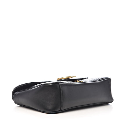 Gucci Calfskin Matelasse Small GG Marmont Shoulder Bag Black 4 of 11