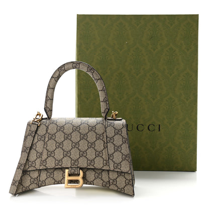 Balenciaga X GUCCI GG Supreme Monogram Small Hourglass Top Handle Bag Beige Ebony 13 of 13