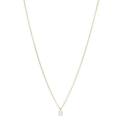 Tiffany 18K Rose Gold Diamond .17ct Solitaire Pendant Necklace 1 of 6