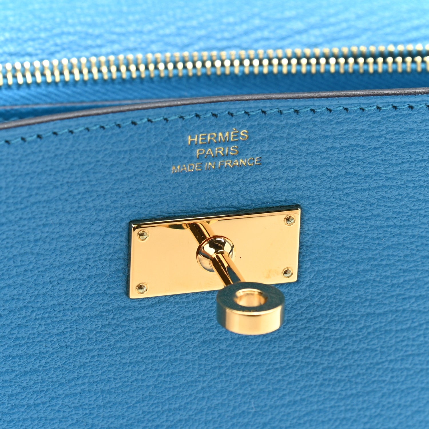 Hermes Chevre Mysore Kelly Wallet To Go Bleu Zanzibar 6 of 10