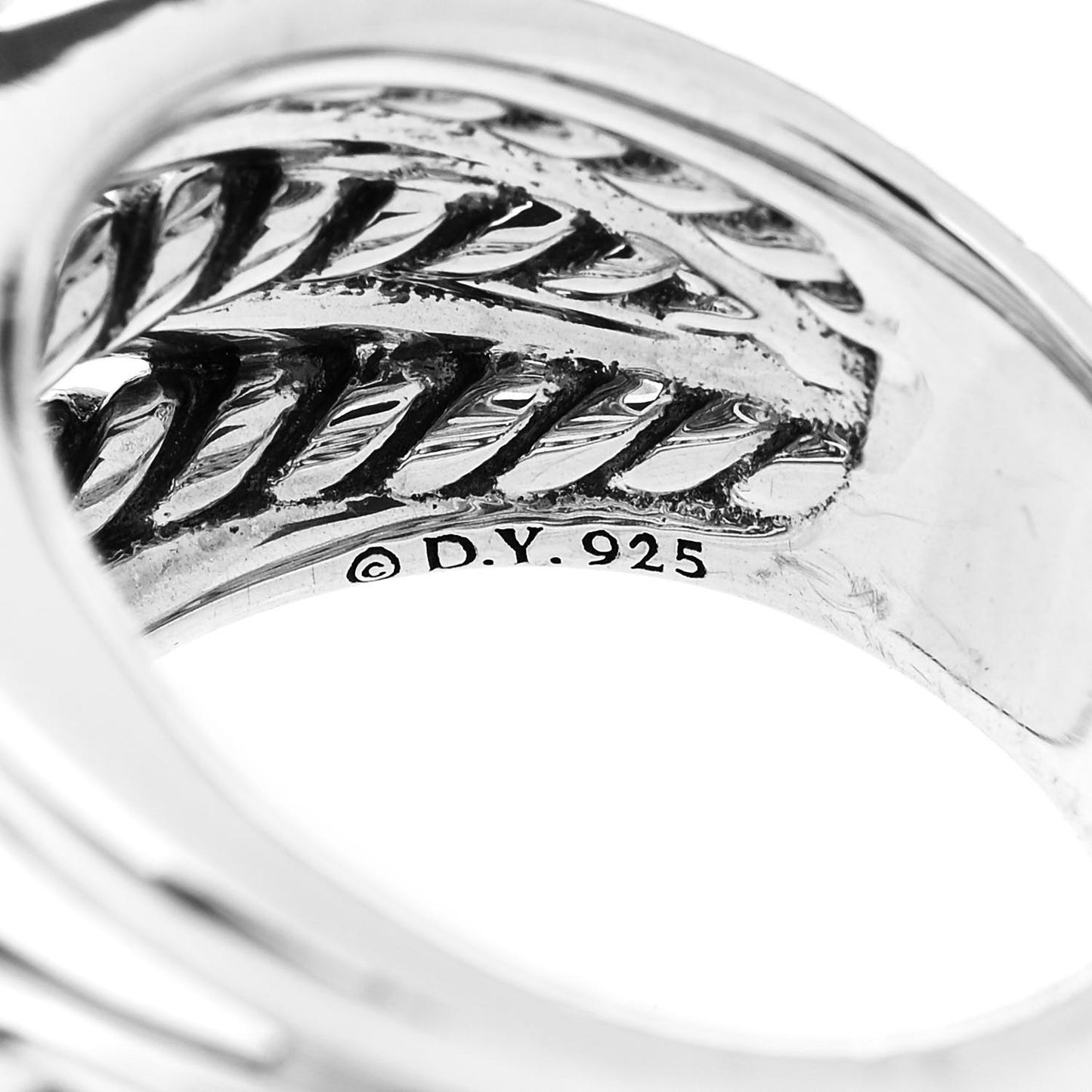 Sterling Silver 18mm Wide Crossover Cable Ring 57 8