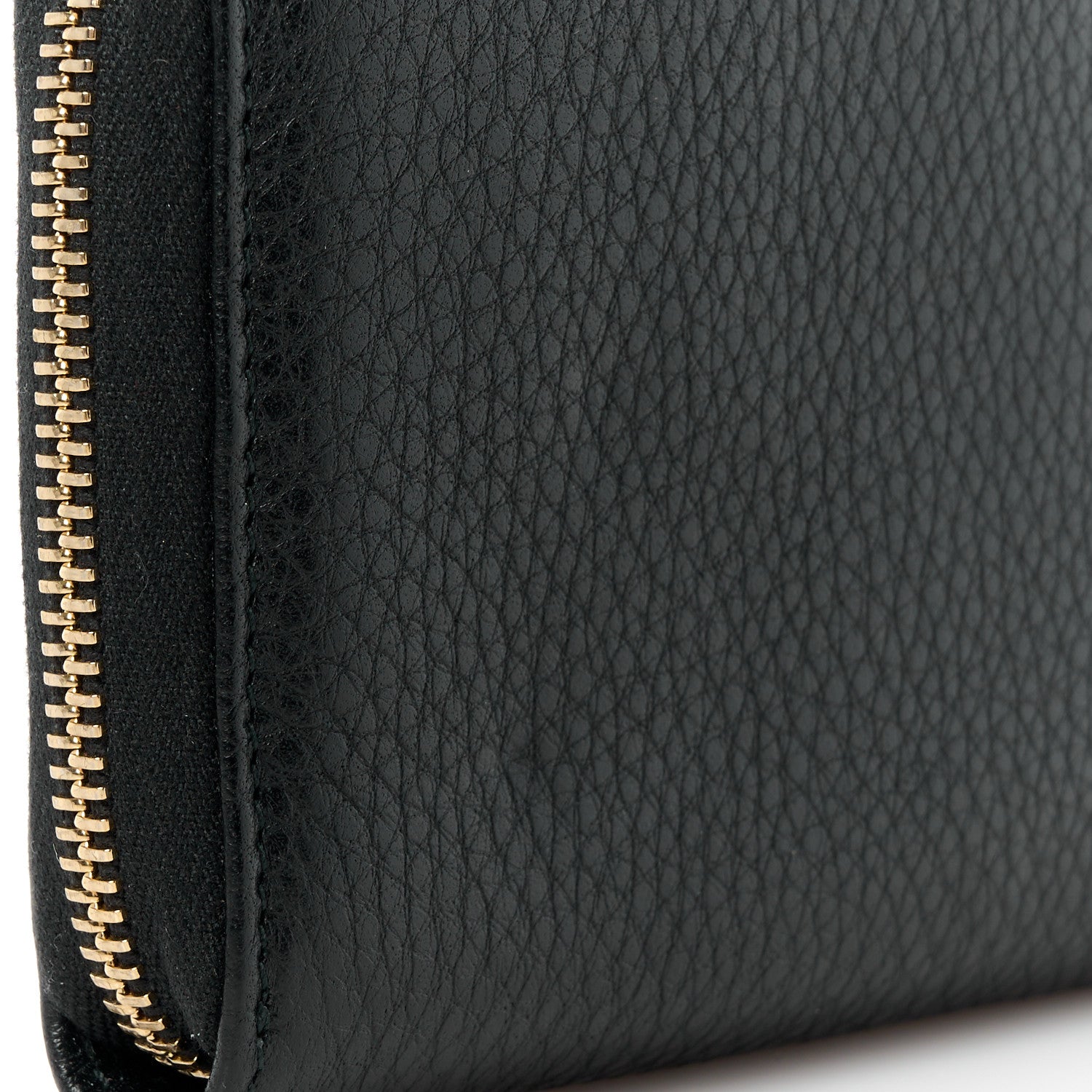 Gucci Pebbled Calfskin Bamboo Tassel Zip Around Wallet Black 9 of 9