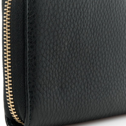 Gucci Pebbled Calfskin Bamboo Tassel Zip Around Wallet Black 9 of 9