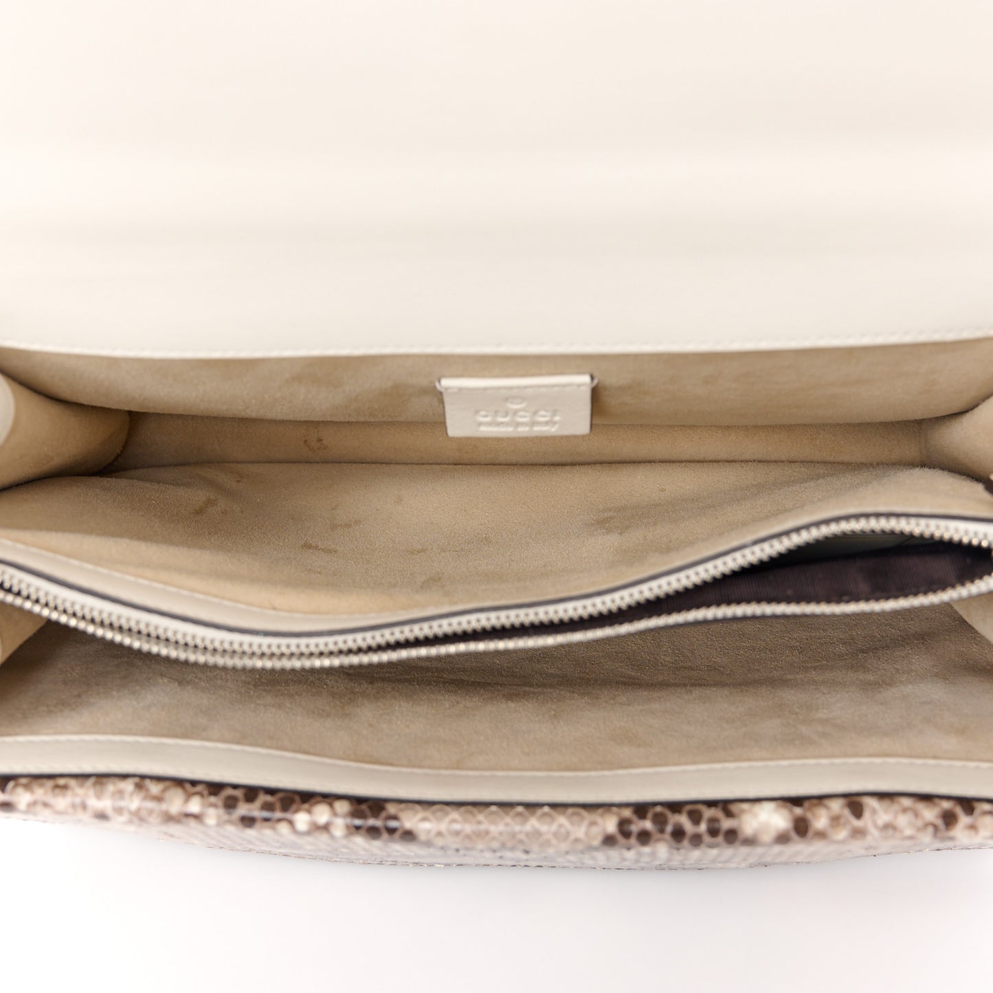 GG Supreme Monogram Snakeskin Flower Embroidered Medium Dionysus Shoulder Bag Beige Orange