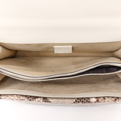 Gucci GG Supreme Monogram Snakeskin Flower Embroidered Medium Dionysus Shoulder Bag Beige Orange 5 of 11