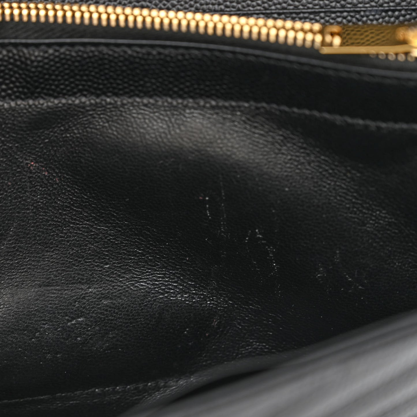 Grain De Poudre Matelasse Chevron Monogram Chain Wallet Black