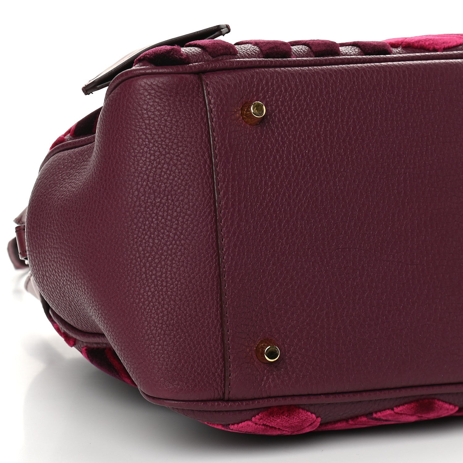 Burberry Calfskin Velvet Large Milverton Satchel Elderberry 9 of 11