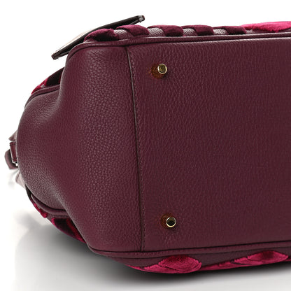 Burberry Calfskin Velvet Large Milverton Satchel Elderberry 9 of 11