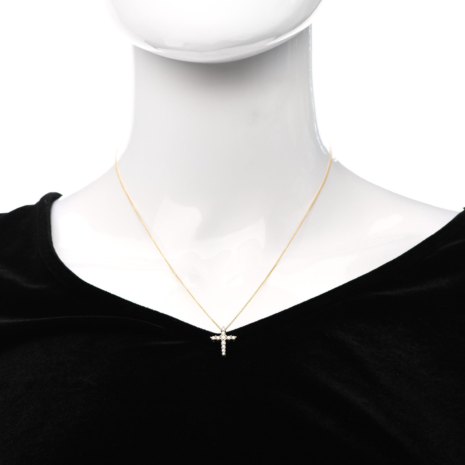 Roberto Coin 18K Yellow Gold Diamond .39ctw Cross Pendant Necklace 2 of 5