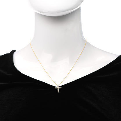 Roberto Coin 18K Yellow Gold Diamond .39ctw Cross Pendant Necklace 2 of 5