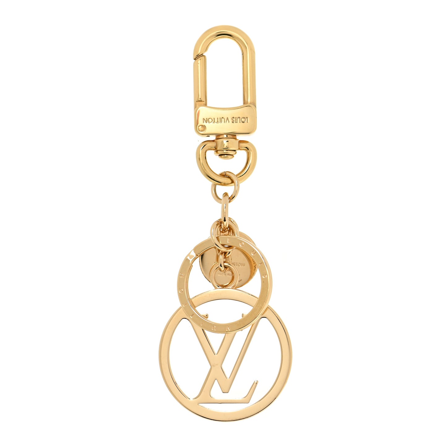 LV Circle Bag Charm Key Holder Gold