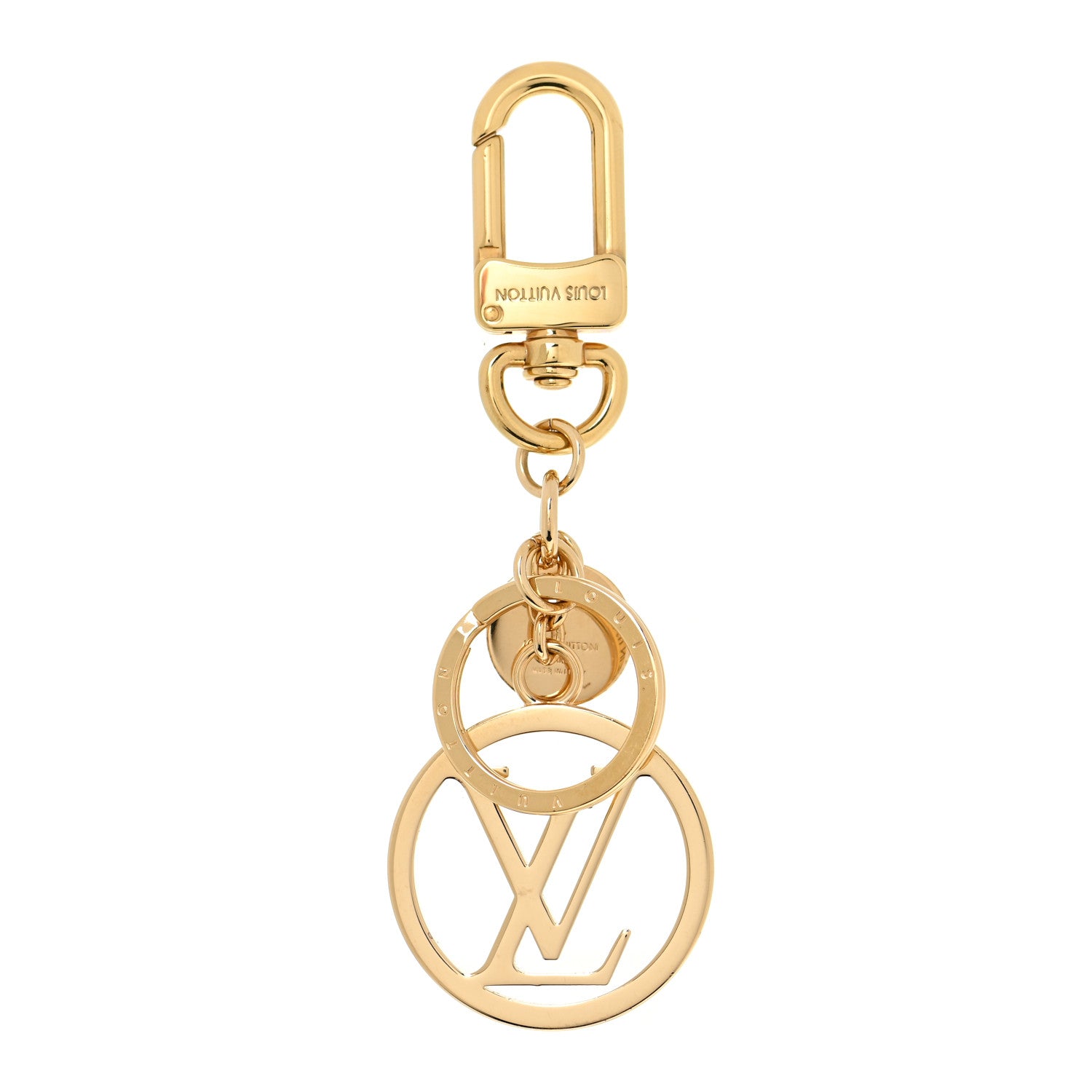 Louis Vuitton LV Circle Bag Charm Key Holder Gold 1 of 4