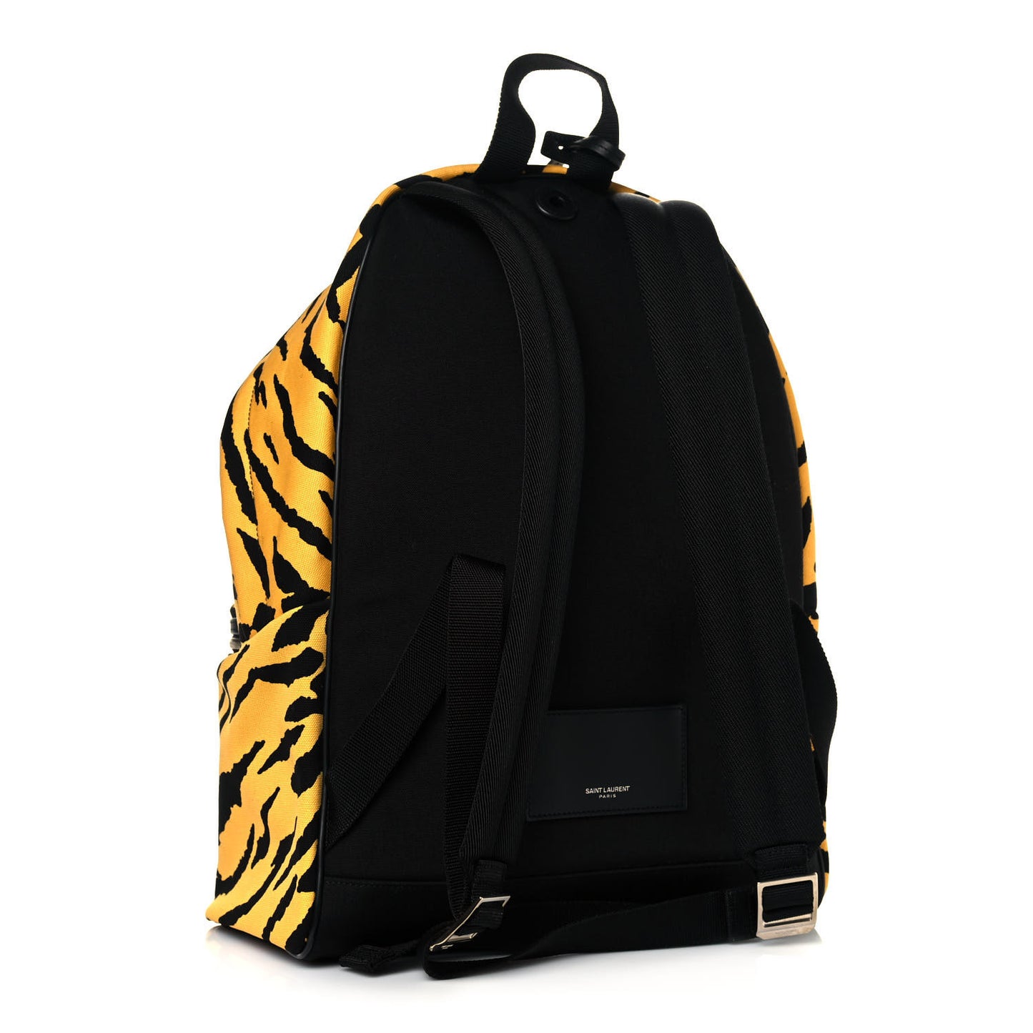 Canvas Zebra Print City Backpack Yellow Black