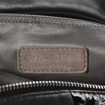 Chanel Lambskin Patent Calfskin Brooklyn Patchwork Hobo Black 5 of 9