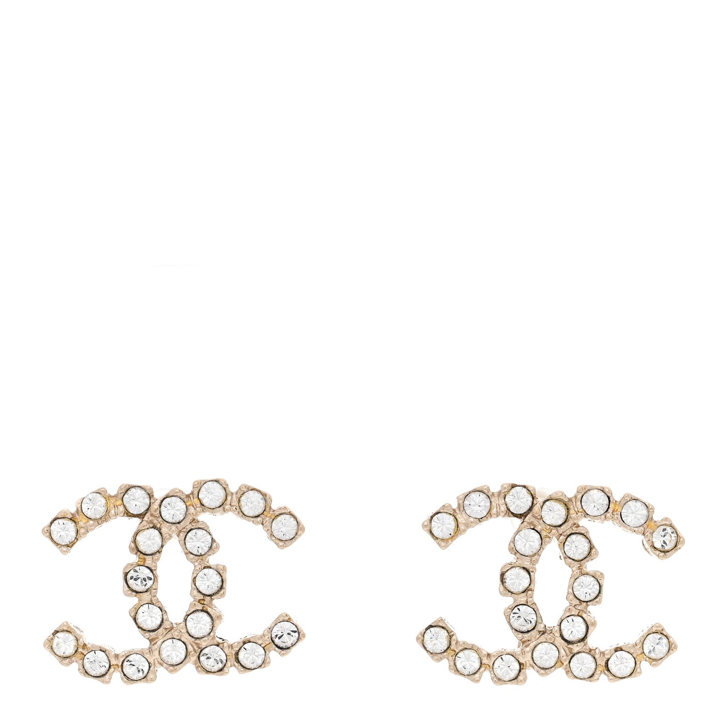 Crystal Coco's Pearls CC Earrings Light Gold
