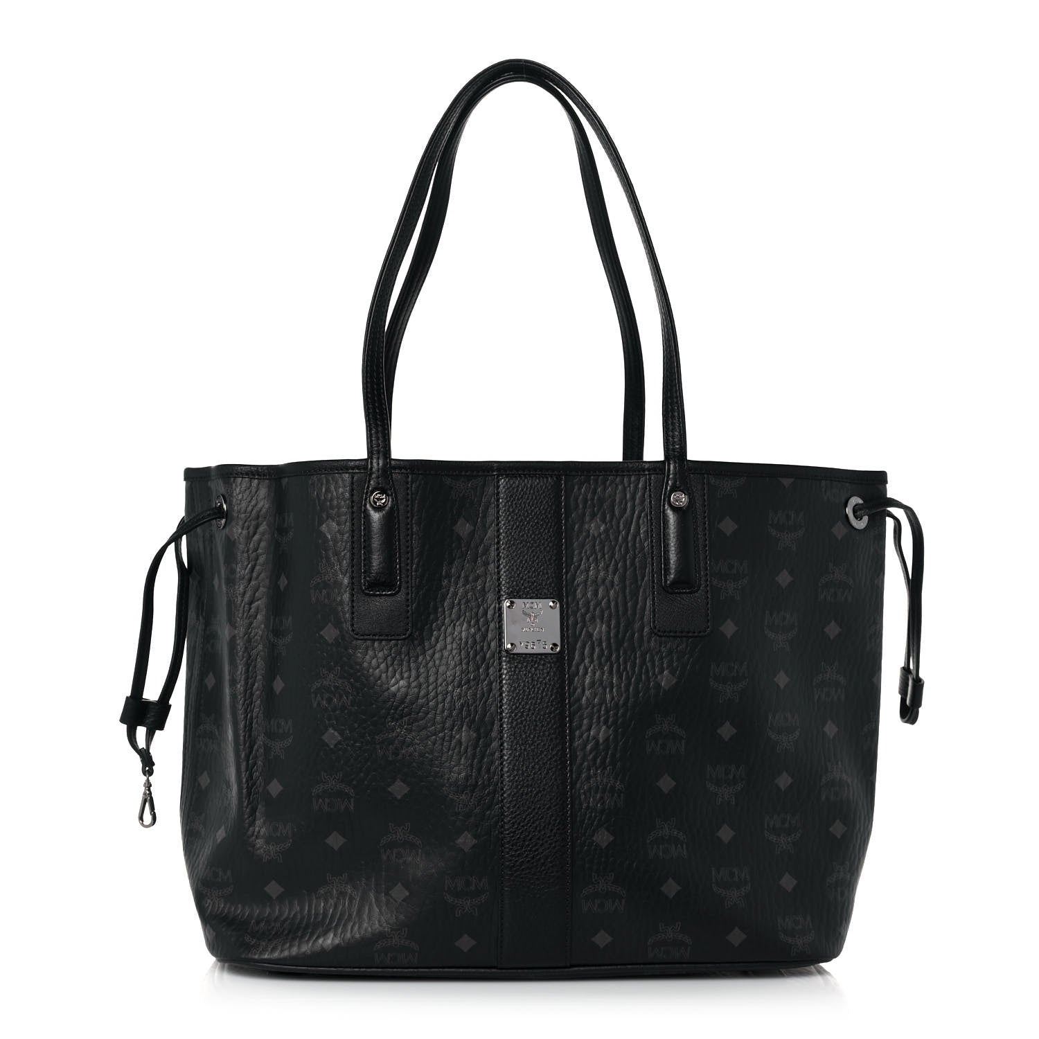 MCM Visetos Medium Liz Reversible Shopper Tote Black 3 of 19
