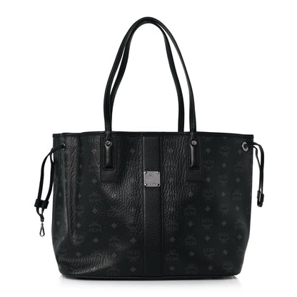 MCM Visetos Medium Liz Reversible Shopper Tote Black 3 of 19