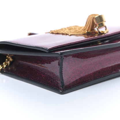 Saint Laurent Glitter Classic Monogram Kate Tassel Chain Wallet Bright Fuchsia 8 of 8