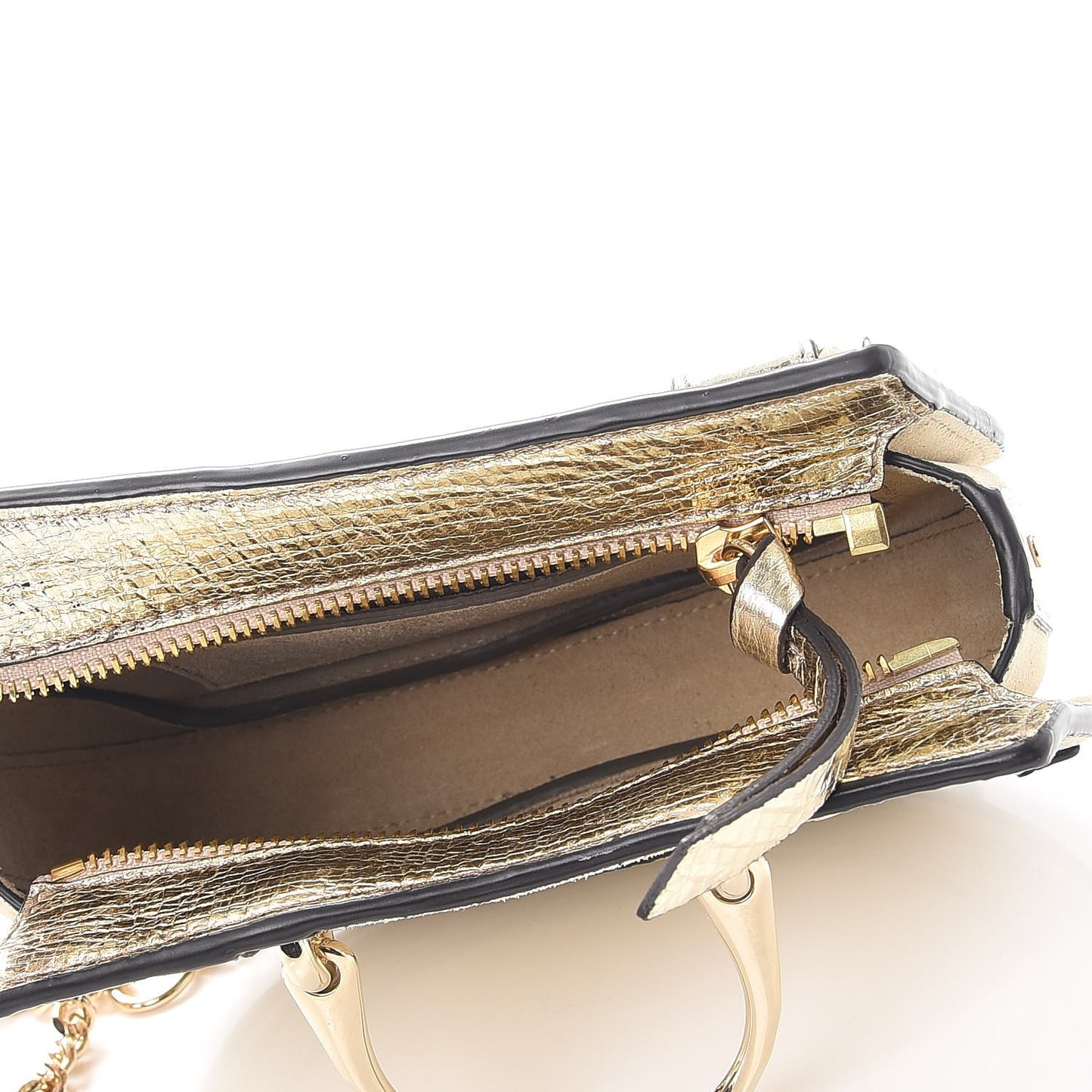 Metallic Calfskin Lambskin Suede Mini Pixie Signature Belt Bag Gold