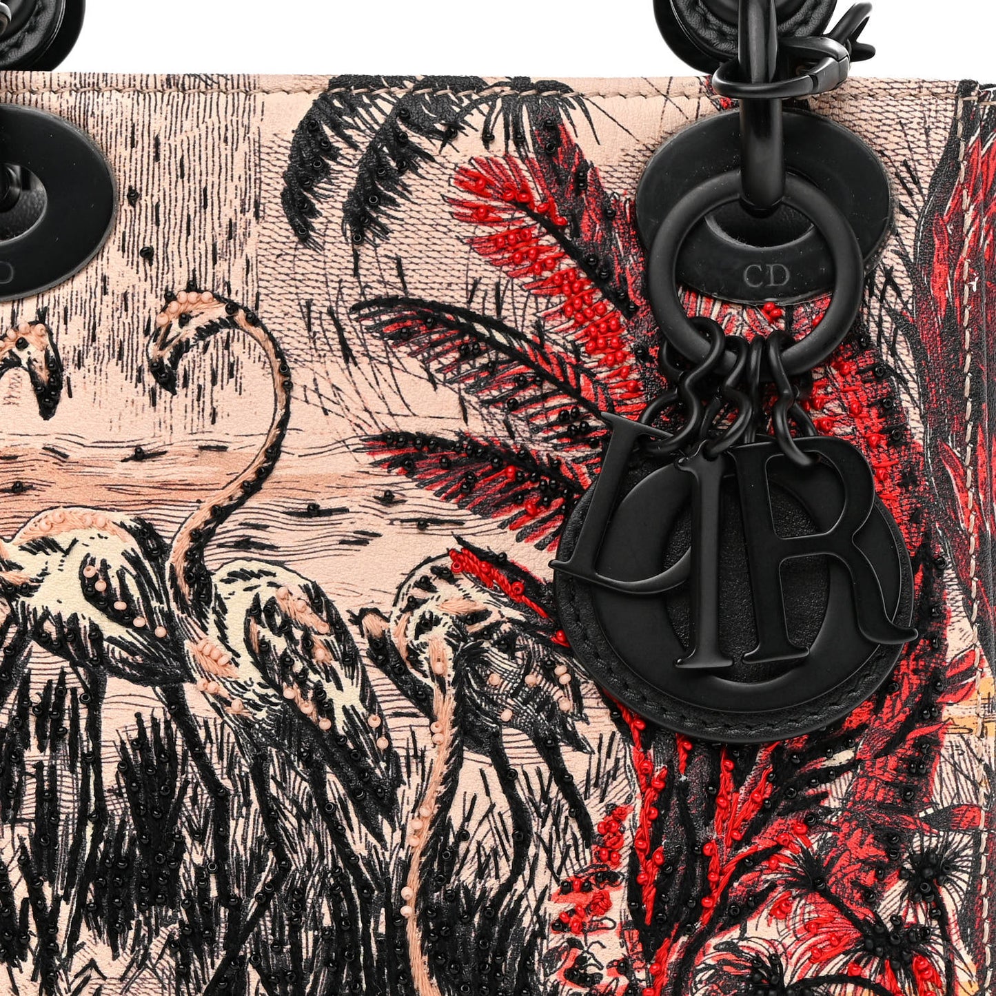 Canvas Embroidered Mini Lady Dior Multicolor