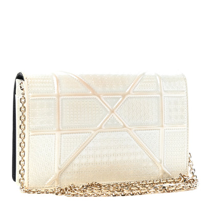 Christian Dior Patent Micro-Cannage Diorama Wallet on Chain Pouch White 3 of 9