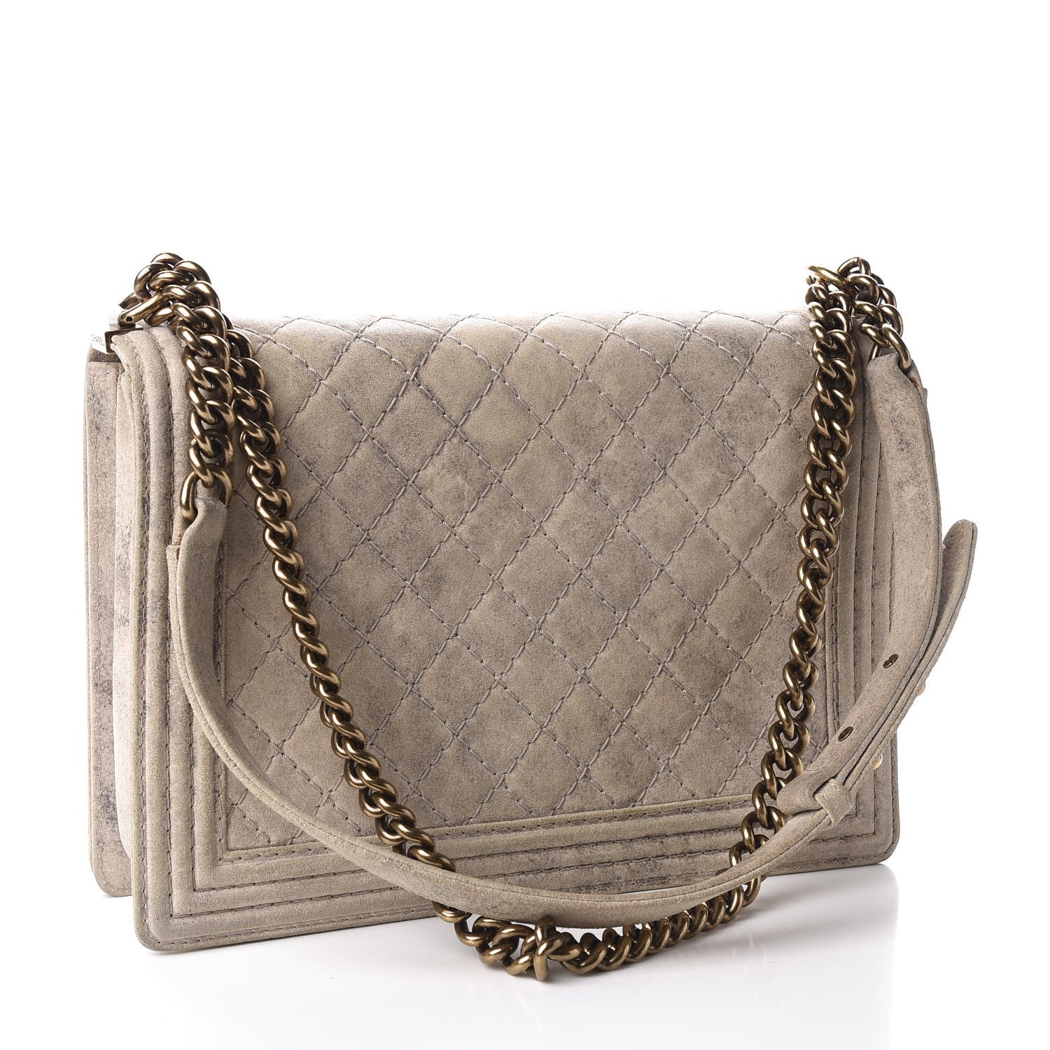 Chanel Iridescent Calfskin Quilted Large Boy Flap Beige 2 of 9