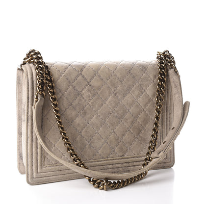 Chanel Iridescent Calfskin Quilted Large Boy Flap Beige 2 of 9