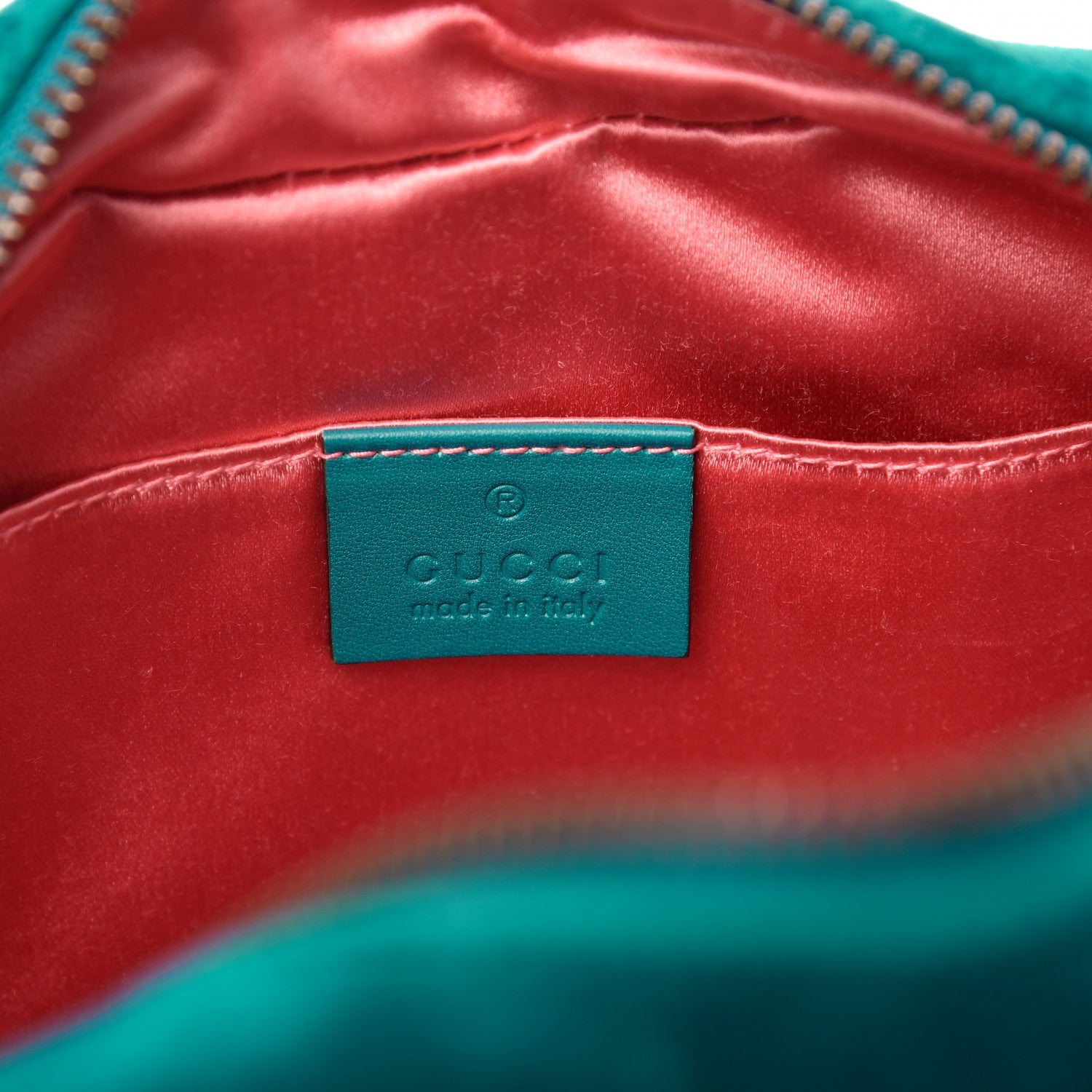 Gucci Velvet Matelasse Small GG Marmont Chain Shoulder Bag Pavone Cyan 8 of 10