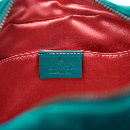 Gucci Velvet Matelasse Small GG Marmont Chain Shoulder Bag Pavone Cyan 8 of 10