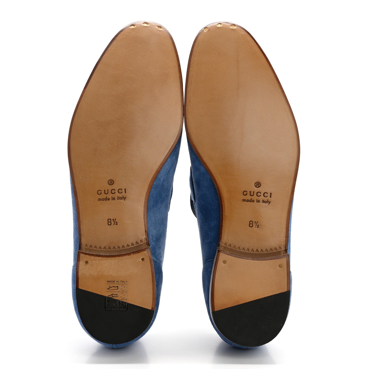 Gucci Suede Horsebit Mens Jordaan Loafers 8.5 Clear Blue 5 of 9