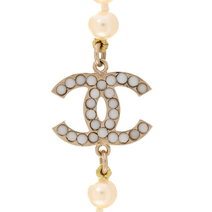 Chanel Graduated Pearl CC Long Necklace Gold 4 of 5