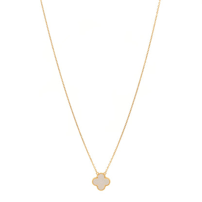 Van Cleef & Arpels 18K Yellow Gold Mother of Pearl Vintage Alhambra Pendant Necklace 1 of 5