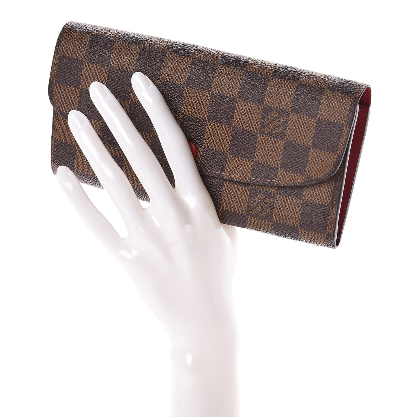 Damier Ebene Emilie Wallet Red