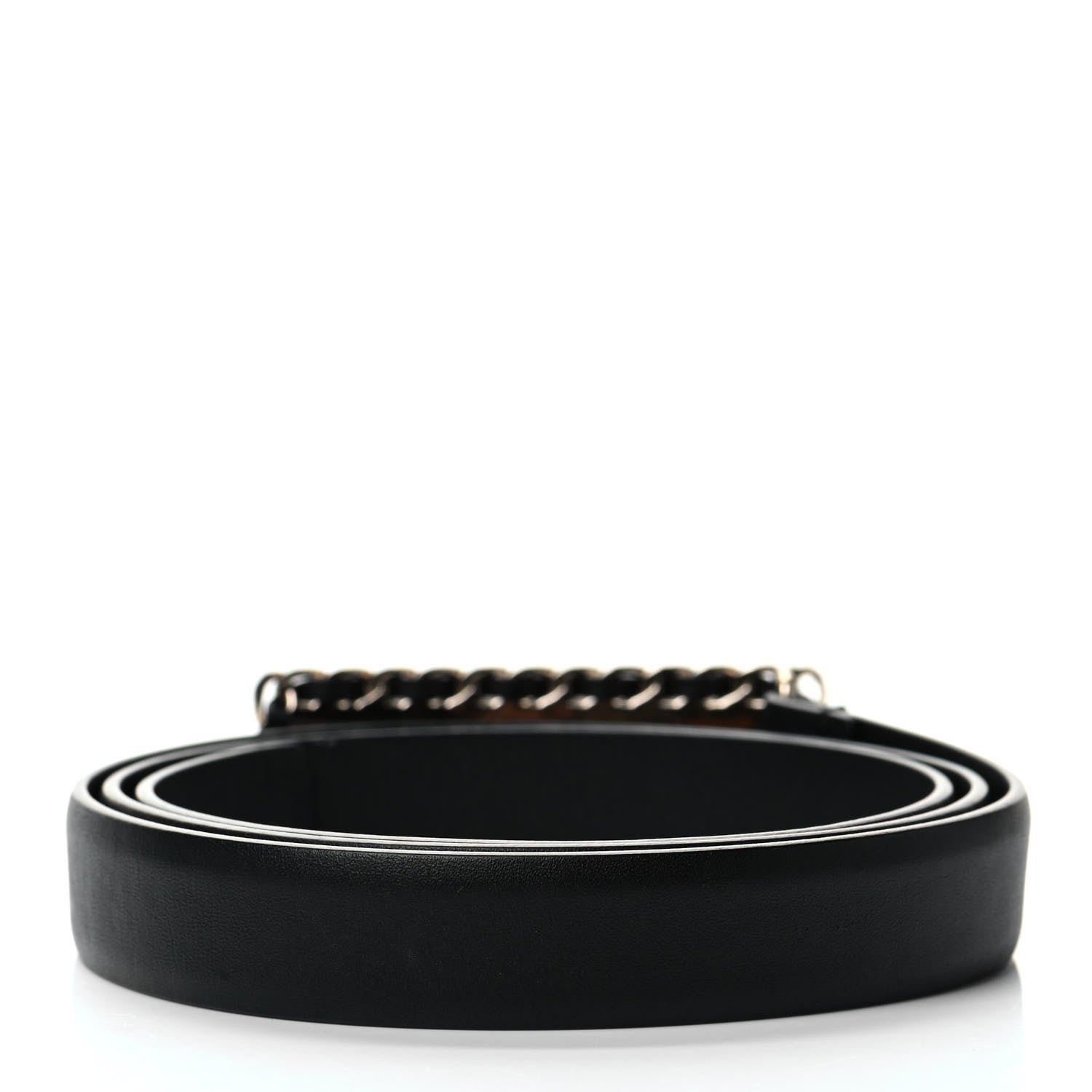 Chanel Calfskin CC Chain Logo Belt 85 34 Black 2 of 5