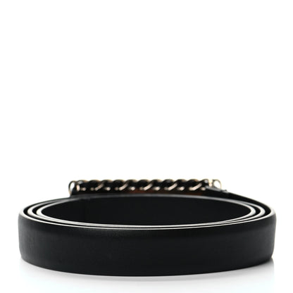 Chanel Calfskin CC Chain Logo Belt 85 34 Black 2 of 5