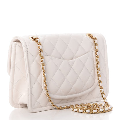 Chanel Caviar Quilted Medium Sweet Classic Flap White 3 of 11