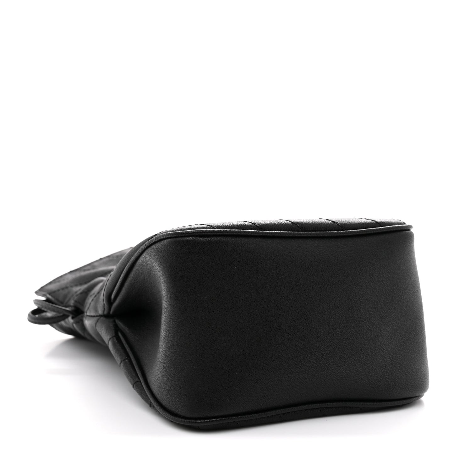 Sakai Be Green Calfskin Diagonal Stitched Mini Blondie Bucket Bag Black