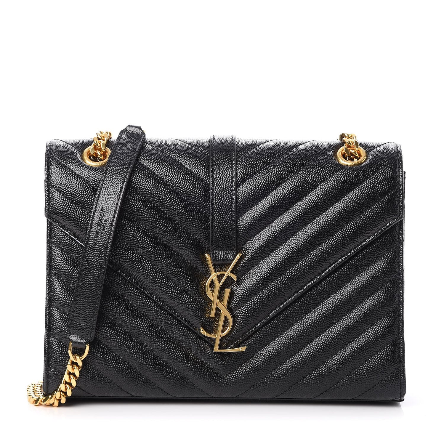 Grain De Poudre Matelasse Chevron Medium Monogram Satchel Black
