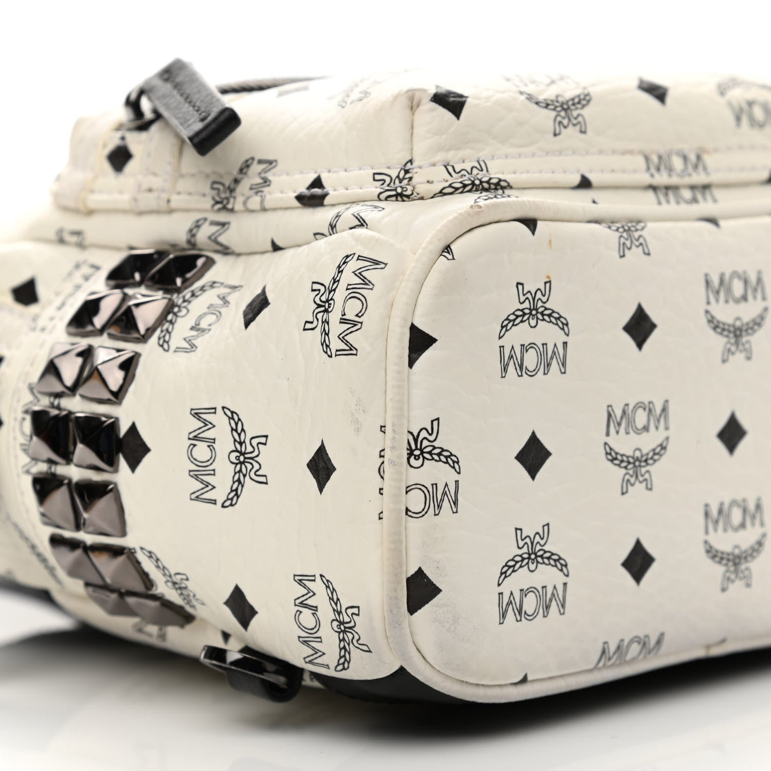 MCM Visetos Side Stud X-Mini Stark Bebe Boo Backpack White 15 of 28