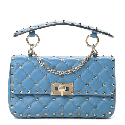 Valentino Garavani Nappa Small Rockstud Spike Shoulder Bag Bluette 1 of 12