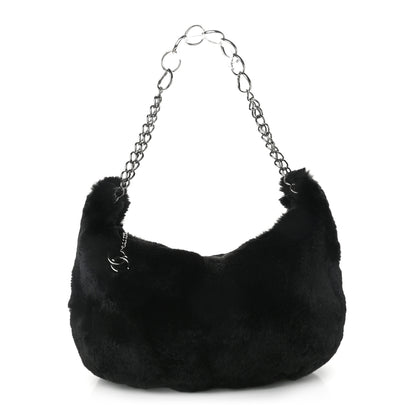 Chanel Lapin Rabbit Fur Shoulder Bag Black 1 of 11